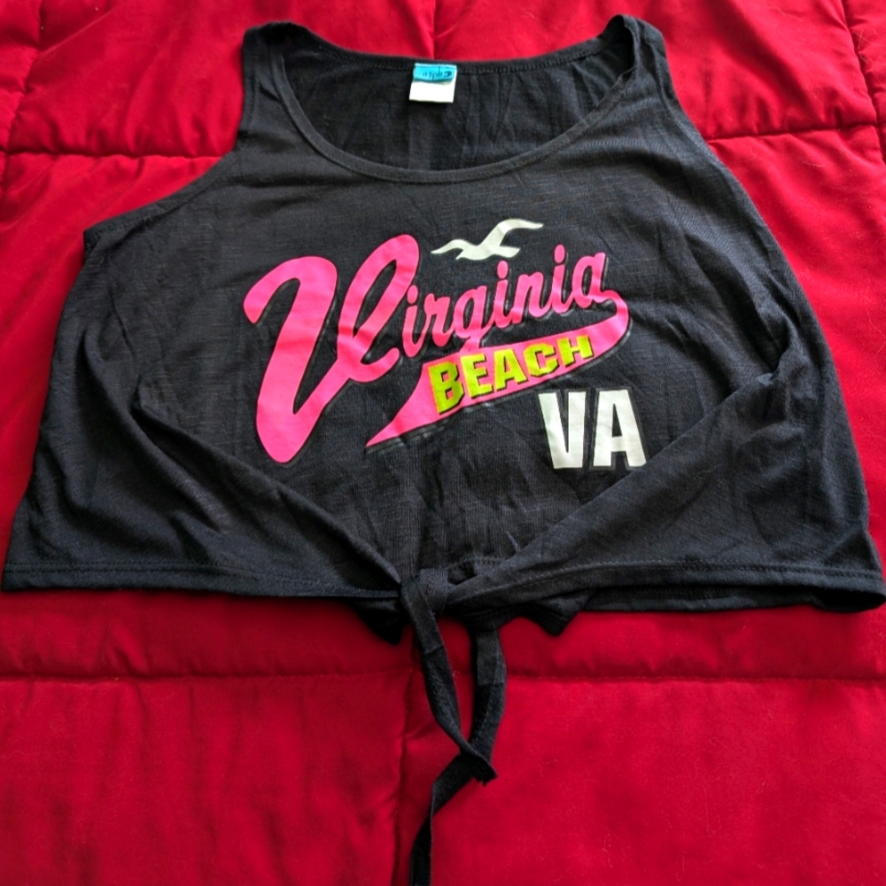 Black Virginia Beach Crop Top